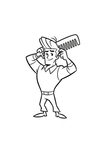 Johnny Bravo And The Giant Comb: Coloring Page Fun
