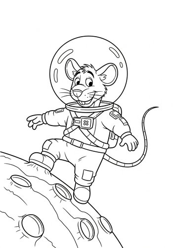 Ratigan In Space: Moon Adventure Coloring Page