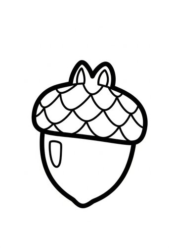 Acorn Coloring Page - Autumn Fun