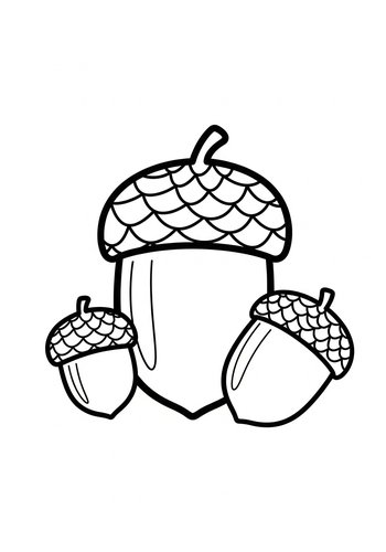 Acorn Coloring Page: Fall Harvest Fun