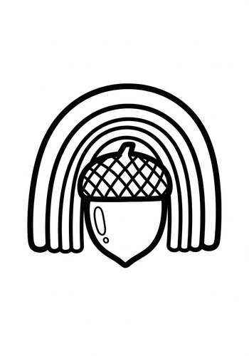 Acorn Rainbow Coloring Page For Kids