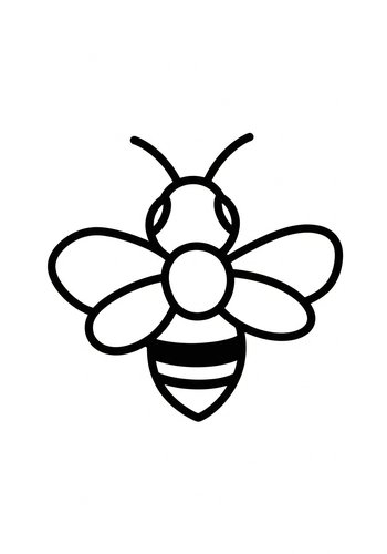 Adorable Bee Coloring Page For Kids