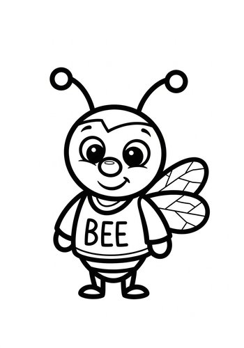 Adorable Cartoon Bee Coloring Page