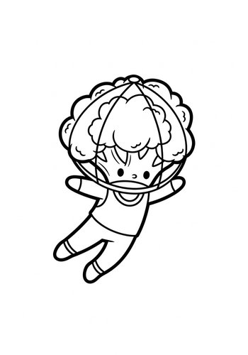 Adorable Cauliflower Kid Coloring Page