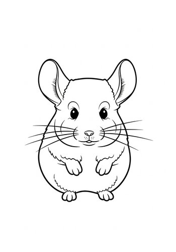 Adorable Chinchilla Coloring Page For Kids
