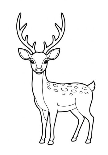 Adorable Deer Coloring Page