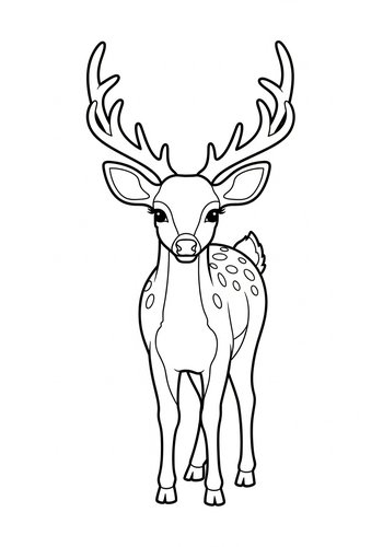 Adorable Deer Coloring Page For Kids