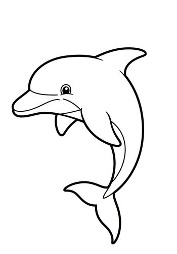 Adorable Dolphin Coloring Page For Kids