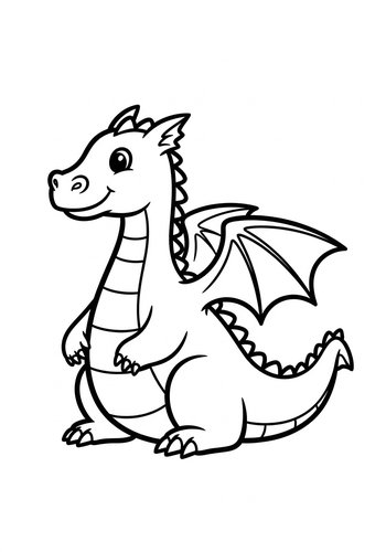 Adorable Dragon Coloring Page Fun