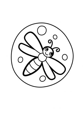 Adorable Dragonfly Coloring Page For Kids