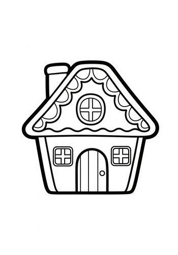 Adorable Gingerbread House Coloring Page