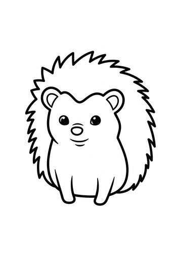 Coloring Page: Adorable Hedgehog Coloring Page: Nature's Spiky Friend