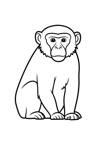 Adorable Monkey Coloring Page For Kids