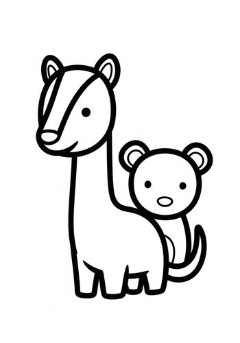 Adorable Otter Family Coloring Page For Kids