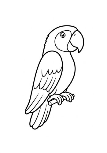 Adorable Parrot Coloring Page