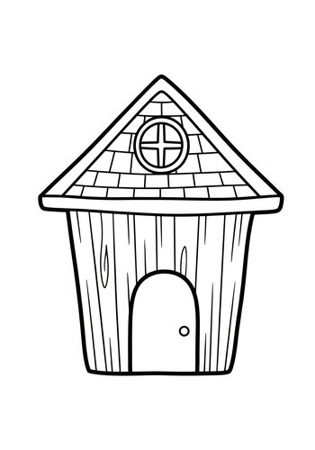 Adorable Playhouse Coloring Page For Kids