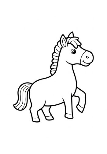 Adorable Pony Coloring Page For Kids