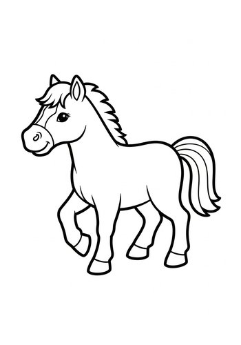 Adorable Pony Coloring Page For Kids