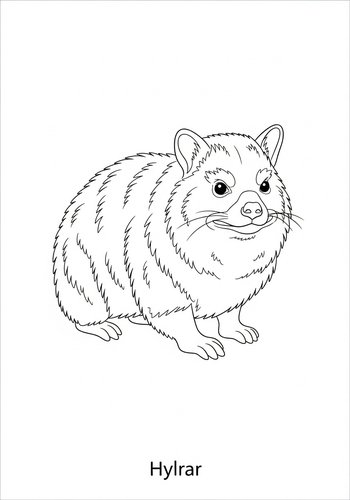 Adorable Rock Hyrax Coloring Page: A Printable Animal Adventure