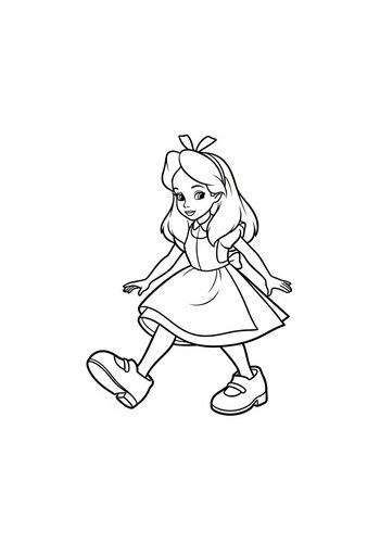 Alice's Big Shoes Adventure: Coloring Page