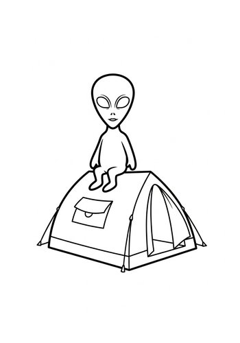 Alien Campground Coloring Page