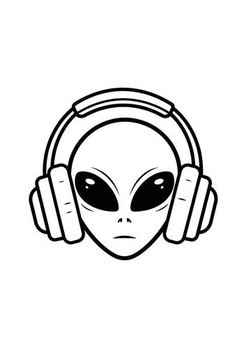 Alien Dj Coloring Page