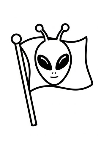 Alien Flag Coloring Page: Extraterrestrial Pride