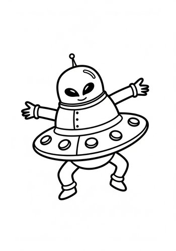 Alien Friend Coloring Page: Extraterrestrial Fun