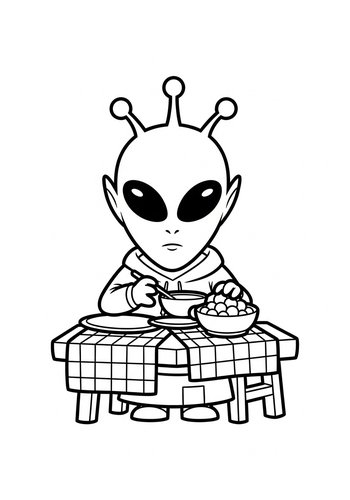 Alien Lunch Break: A Coloring Adventure