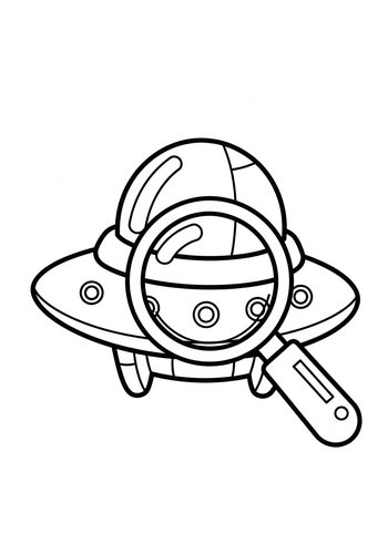 Alien Spaceship Coloring Page: Spot The Details