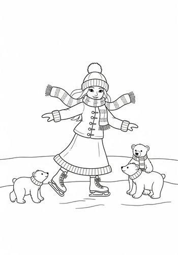 Amethyst Ice Skating Fun: A Winter Coloring Adventure
