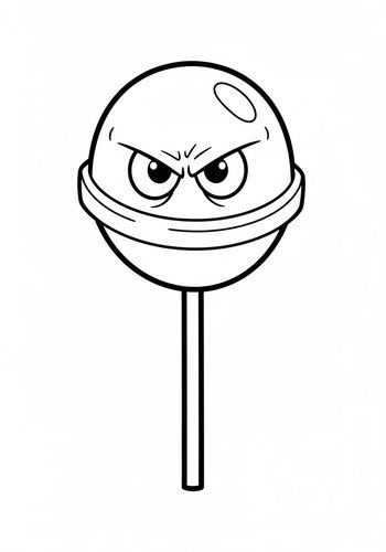Angry Lollipop Coloring Page: A Sweet Treat With An Attitude