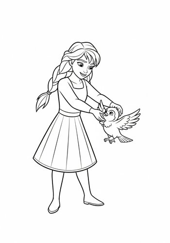 Anna's Flying Lesson: Coloring Page For Kids