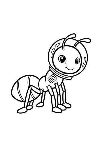 Ant Astronaut Coloring Page