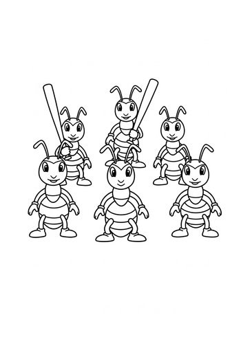 Coloring Page: Ant Baseball Team Coloring Page Fun