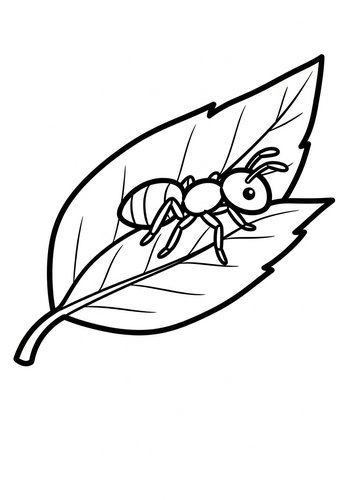 Ant On A Leaf Coloring Page