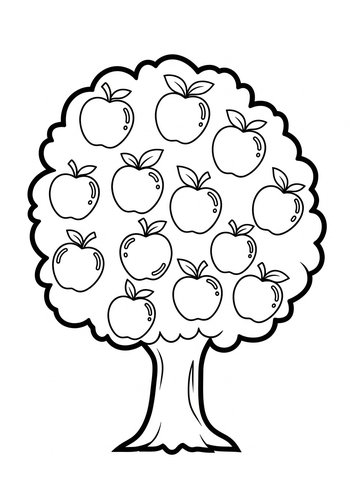 Apple Tree Coloring Page: Orchard Fun