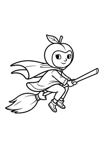 Apple Witch Coloring Page: A Magical Adventure
