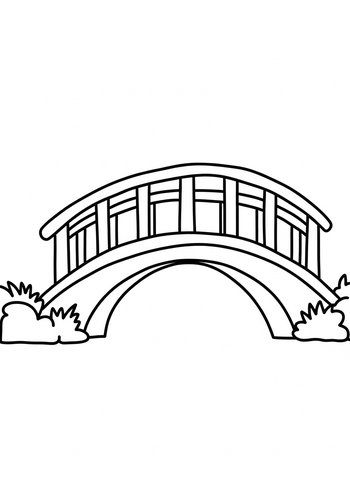 Arched Bridge Coloring Page For Kids