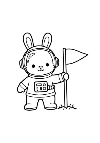 Astronaut Bunny Coloring Page: Explore The Cosmos