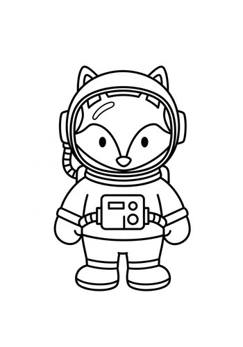 Astronaut Fox Coloring Page: Out Of This World Fun