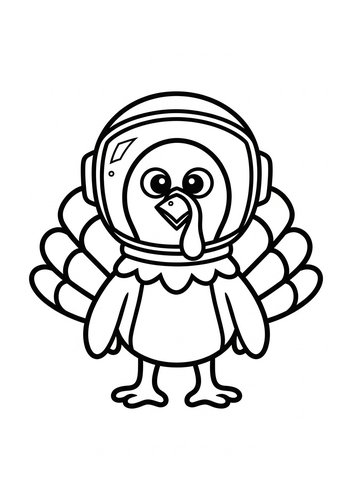 Astronaut Turkey Coloring Page For Kids