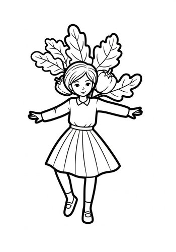 Autumn Fairy Coloring Page For Kids
