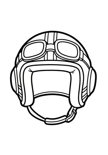 Aviator Helmet Coloring Page Fun