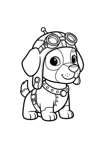 Aviator Pup Coloring Page: Soar Into Fun