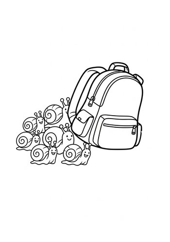 Coloring Page: Backpack Wins Coloring Page: A Race Against Snails