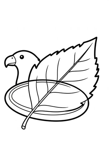 Bald Eagle And Leaf Coloring Page For Kids