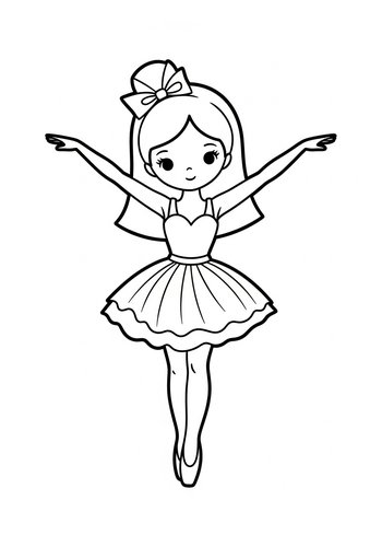 Ballerina Coloring Page - Printable Fun