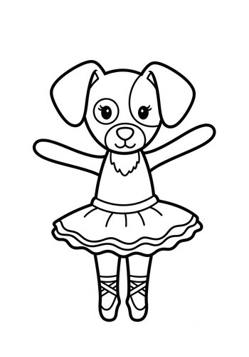 Ballerina Dog Coloring Page