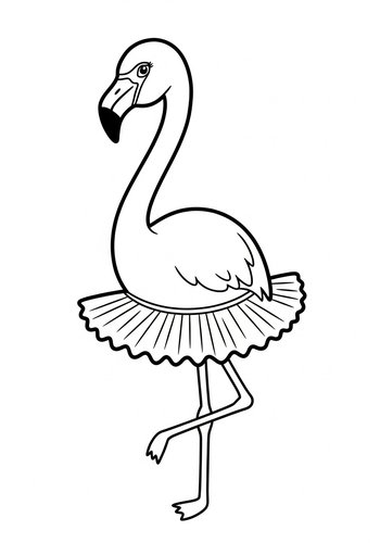 Ballerina Flamingo Coloring Page For Kids